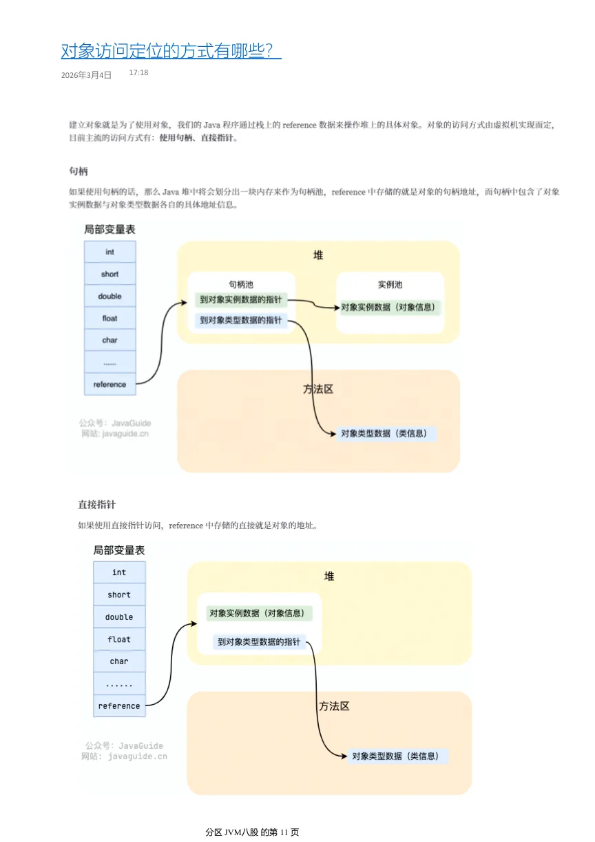 原始 OneNote 笔记中的对象访问定位示意
